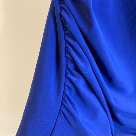 LAND’S END Sz 4 Cross Ruched Chest Fabric Wide Strap  Built in Bra Bathingsuit - Picture 3 of 8